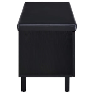 Banco zapatero acolchado de dos puertas para entrada Brixton, color negro
