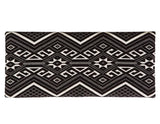 Banco de almacenamiento con acento tapizado en tela tribal Cababi, color negro
