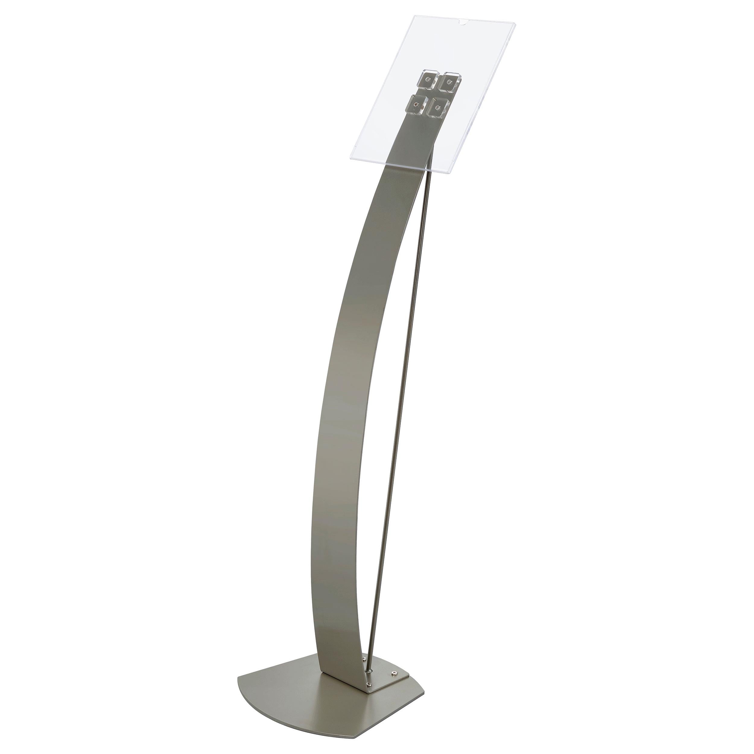 Duarto Clear Acrylic 8. 5 x 11 Inch Price Tag Display Stand Steel Frame Silver