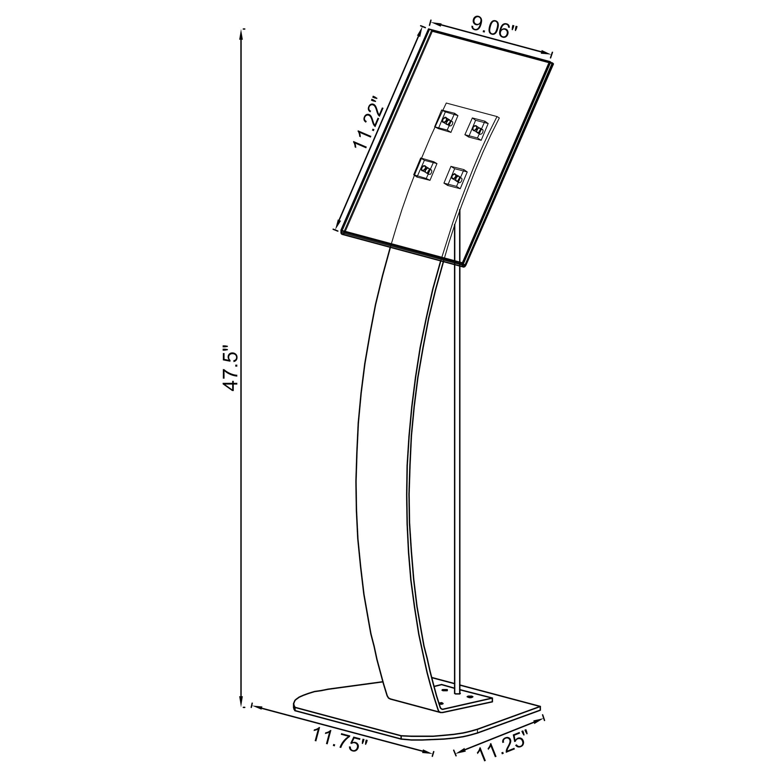 Duarto Clear Acrylic 8. 5 x 11 Inch Price Tag Display Stand Steel Frame Silver