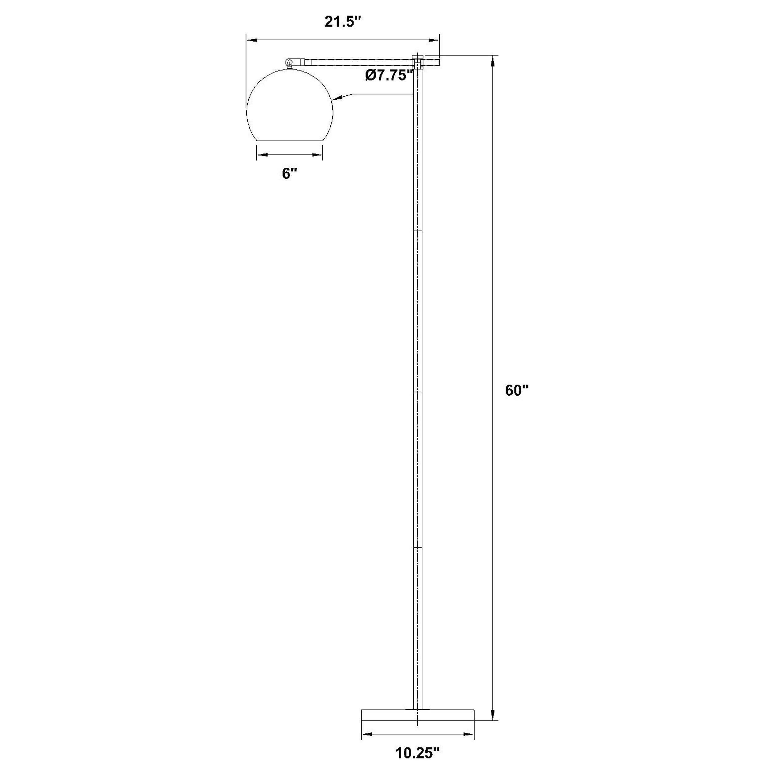 Linnea 60-inch Dome Shade Task Floor Lamp Brushed Gold