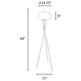 Lámpara de pie trípode Layton White Orb Shade negra