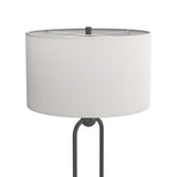 Drum Shade Floor Lamp White and Bronze