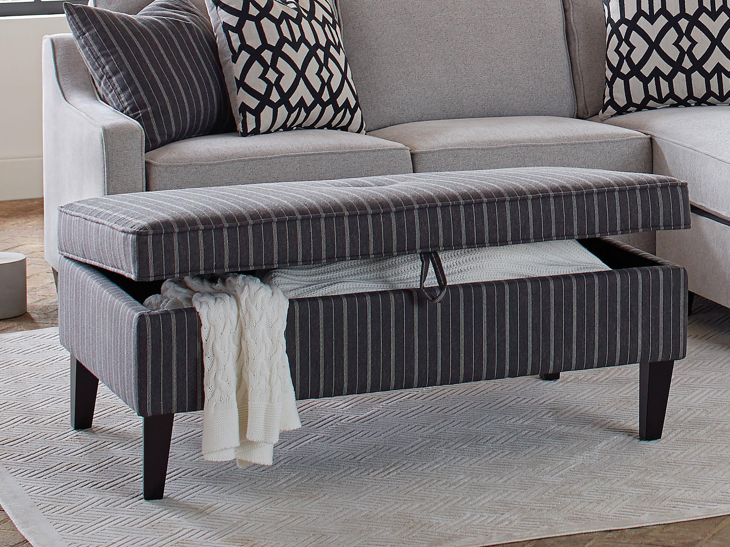 Ernest Rectangular Upholstered Storage Ottoman Black