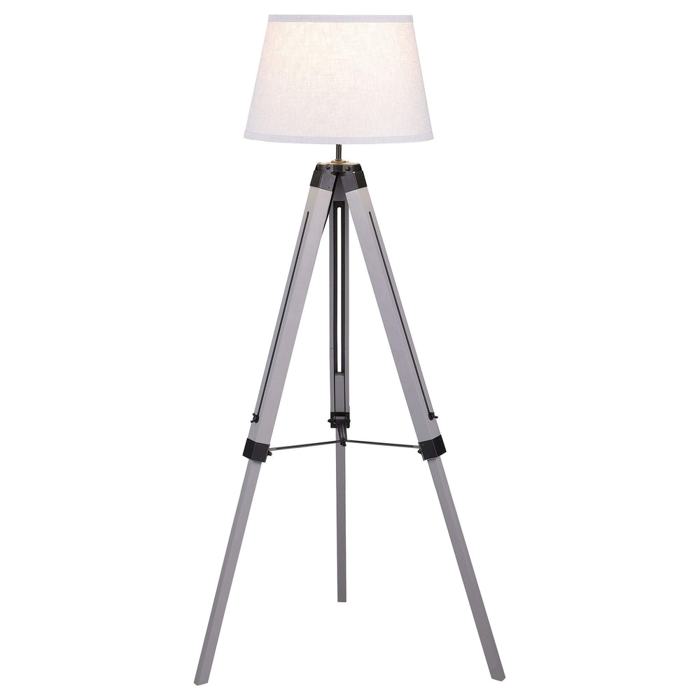 Lámpara de pie Dayton de 56 pulgadas con trípode de metal y pantalla estilo imperio, color gris