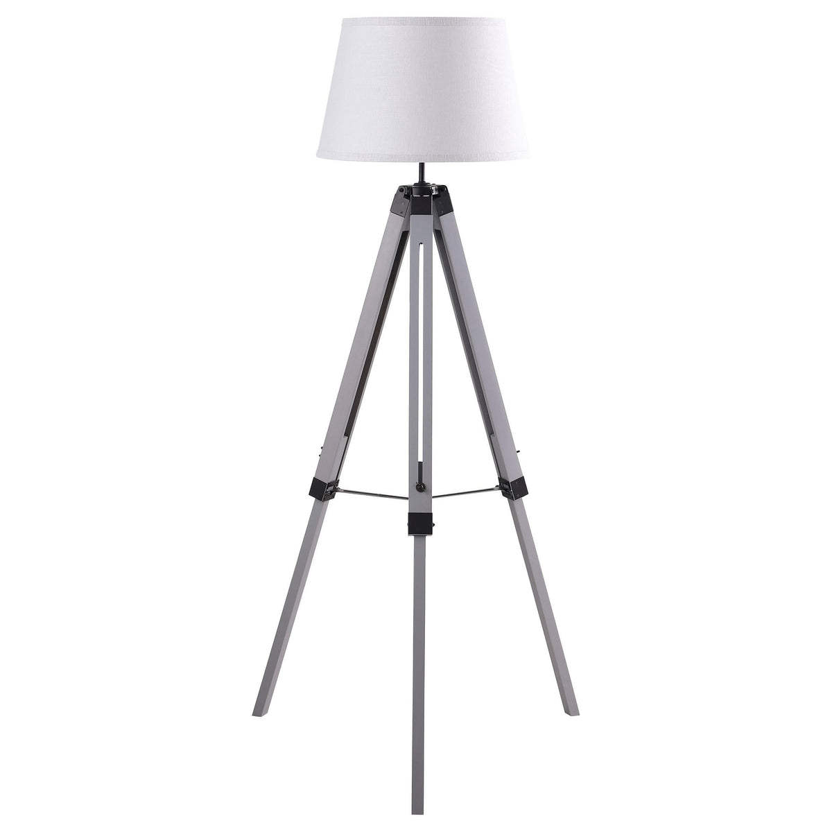 Lámpara de pie Dayton de 56 pulgadas con trípode de metal y pantalla estilo imperio, color gris