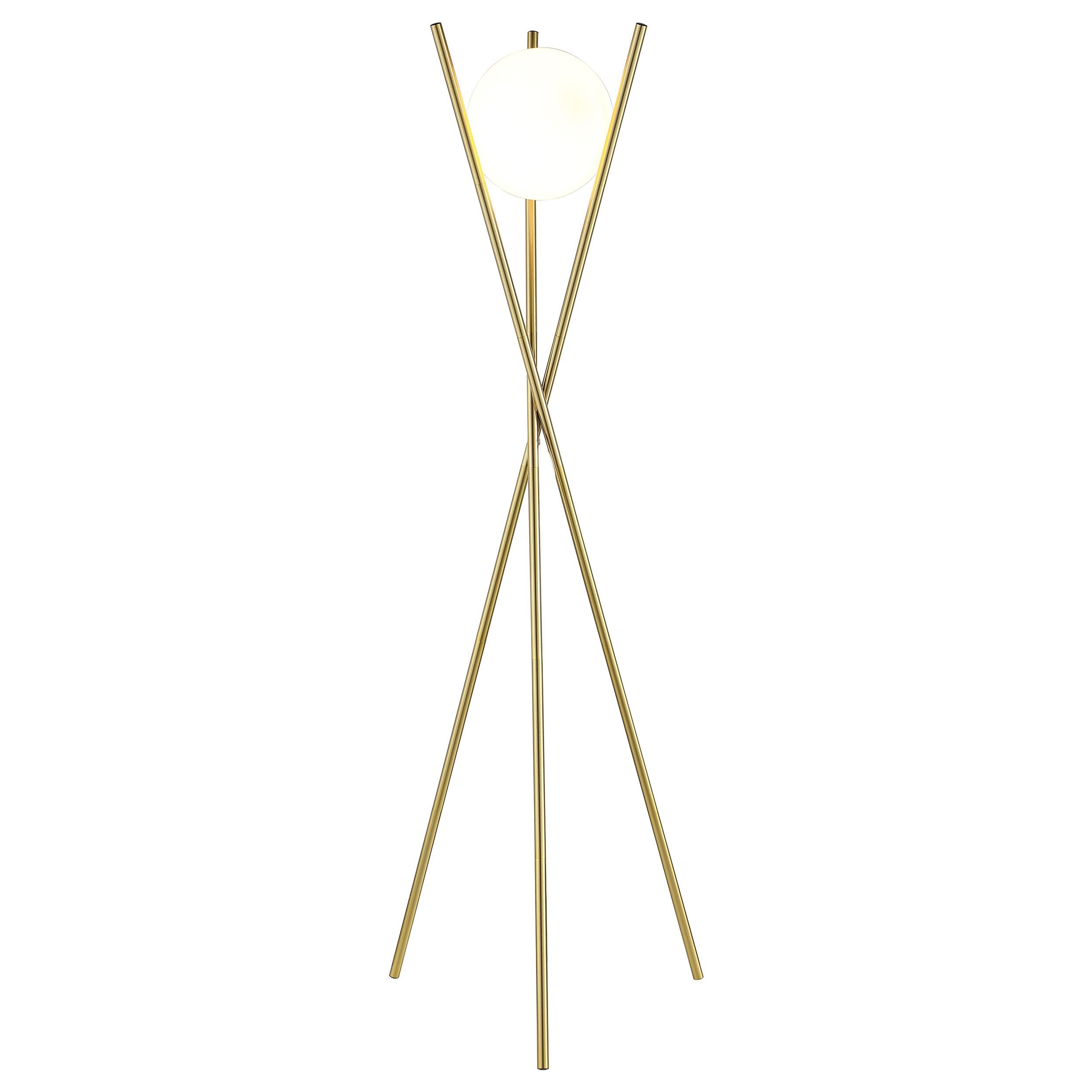 Yamileth 65-inch Spherical Bulb Metal Tripod Floor Lamp Gold