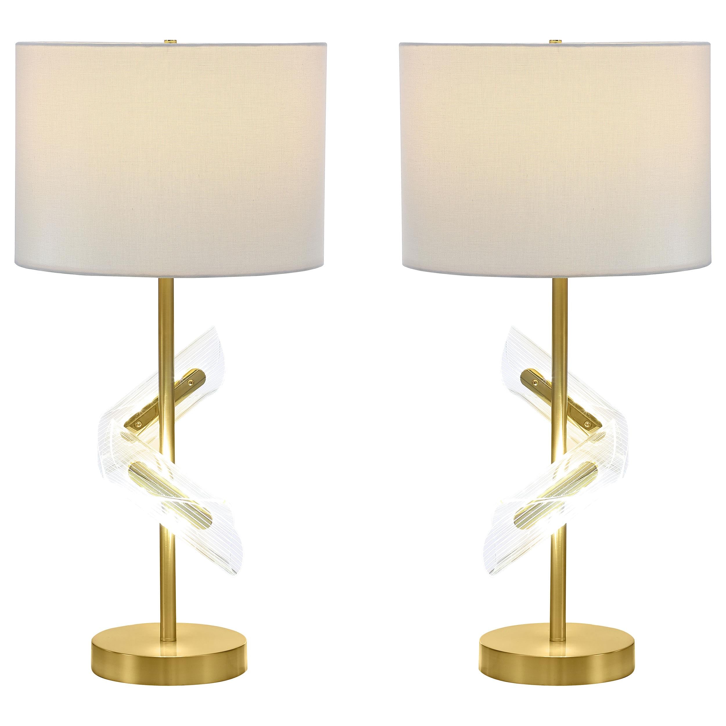 Kingsley 30-inch Drum Shade Table Lamp Gold (Set of 2)
