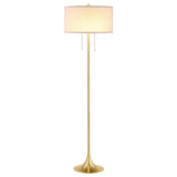 Lámpara de pie Elmira de metal con pantalla de tambor de 65 pulgadas, color dorado