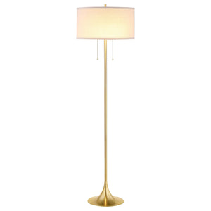Lámpara de pie Elmira de metal con pantalla de tambor de 65 pulgadas, color dorado