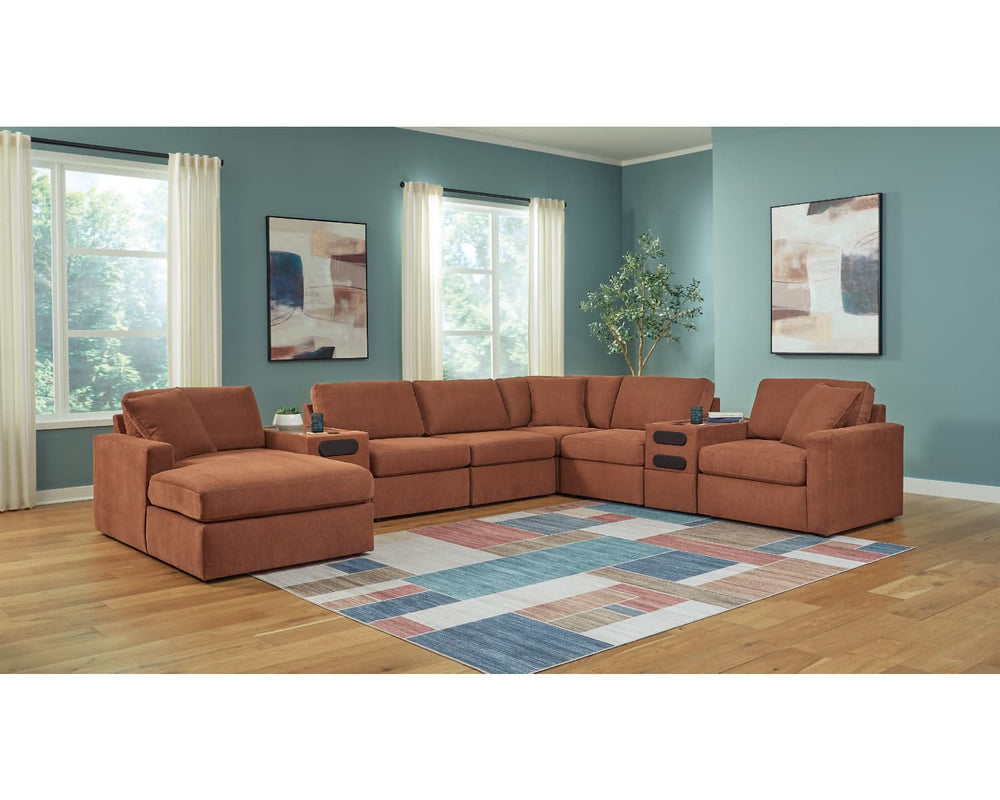 Seccional Modmax de 8 piezas con sistema de audio y chaise longue