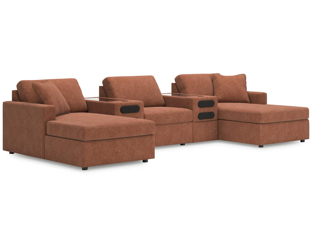 Chaise doble Modmax de 5 piezas con consolas de audio