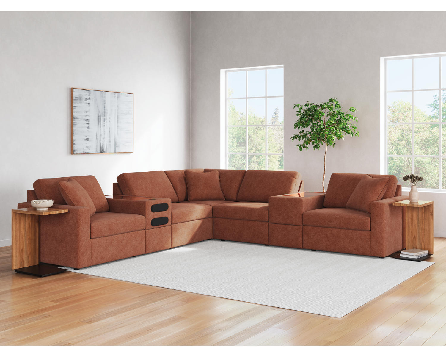 Modmax 7-Piece Balanced Sectional with Audio and Storage Consoles