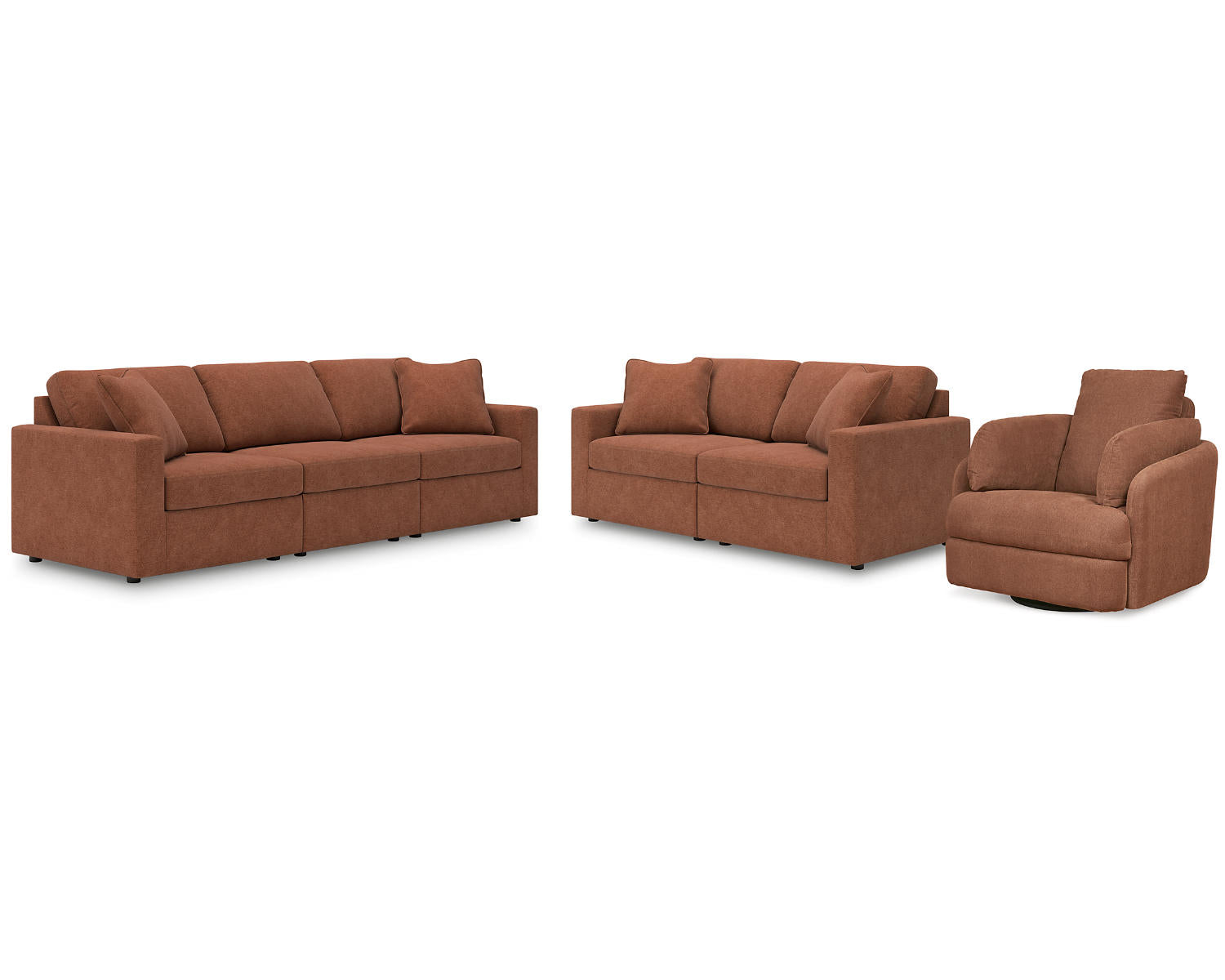 Modmax 3-Piece Sectional Sofa, 2-Piece Sectional Loveseat and Swivel Glider Recliner