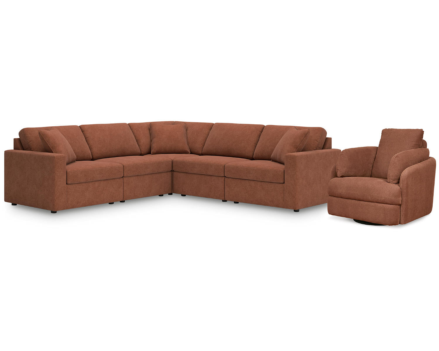 Modmax 5-Piece Sectional and Swivel Glider Recliner