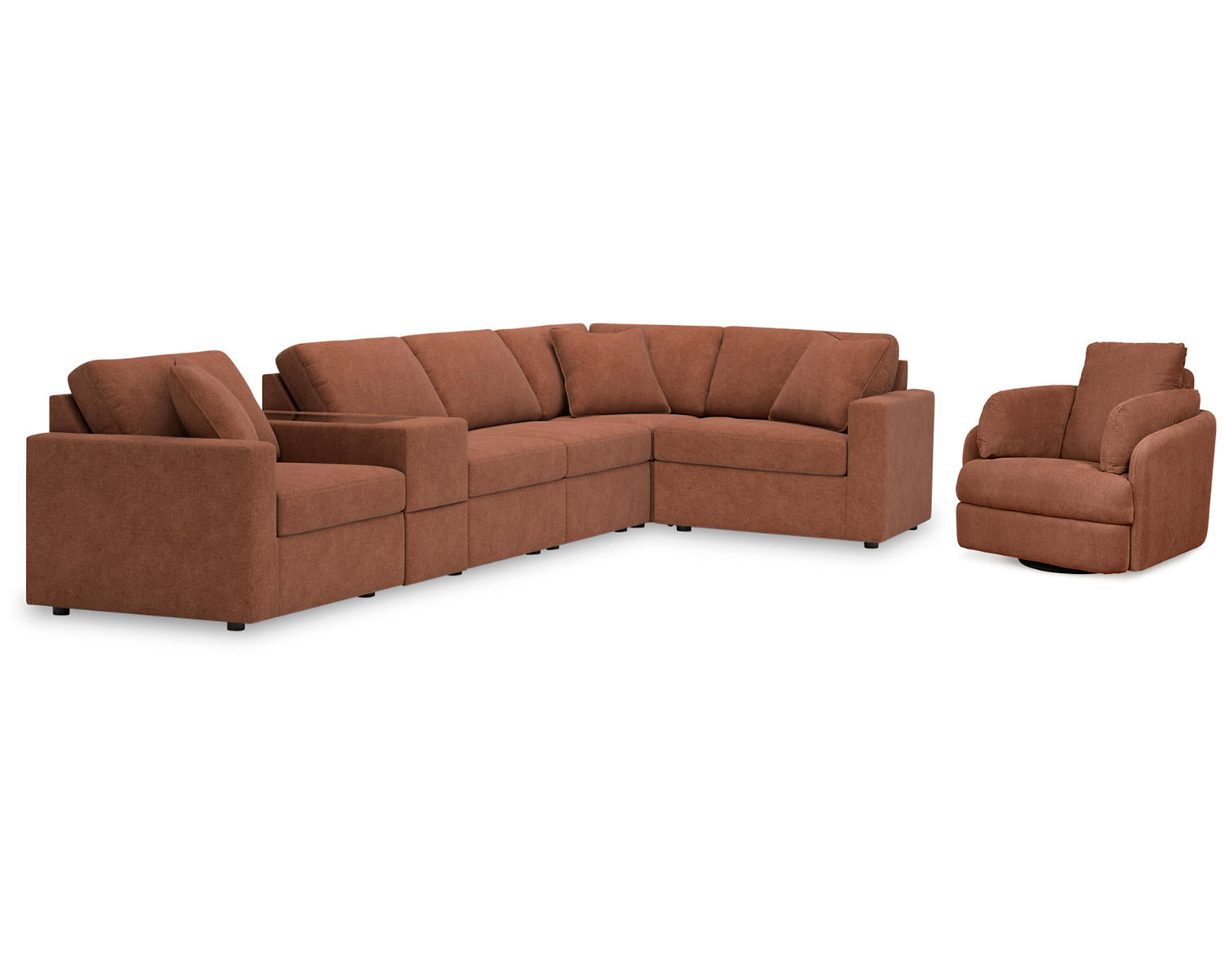 Modmax 6-Piece Sectional and Swivel Glider Recliner