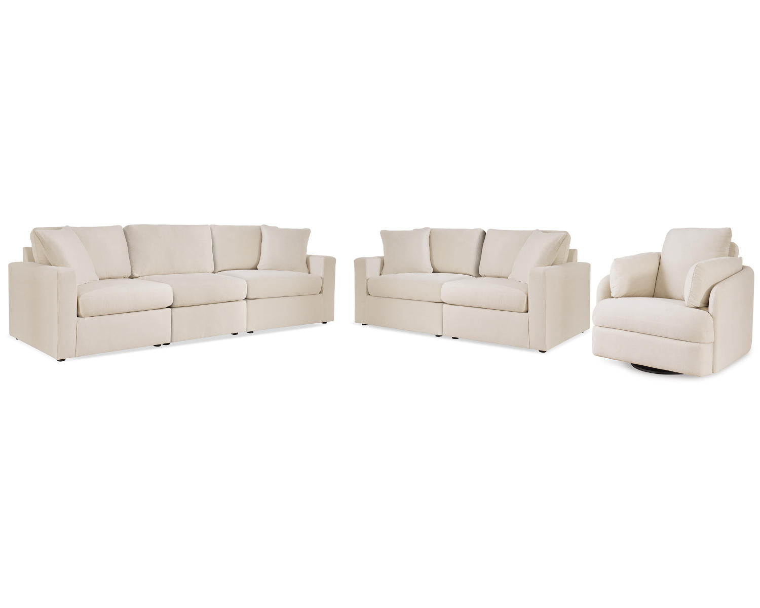 Modmax 3-Piece Sectional Sofa, 2-Piece Sectional Loveseat and Swivel Glider Recliner