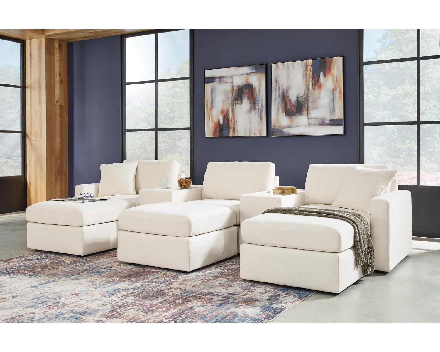 Modmax 5-Piece Sectional and 3 Ottomans