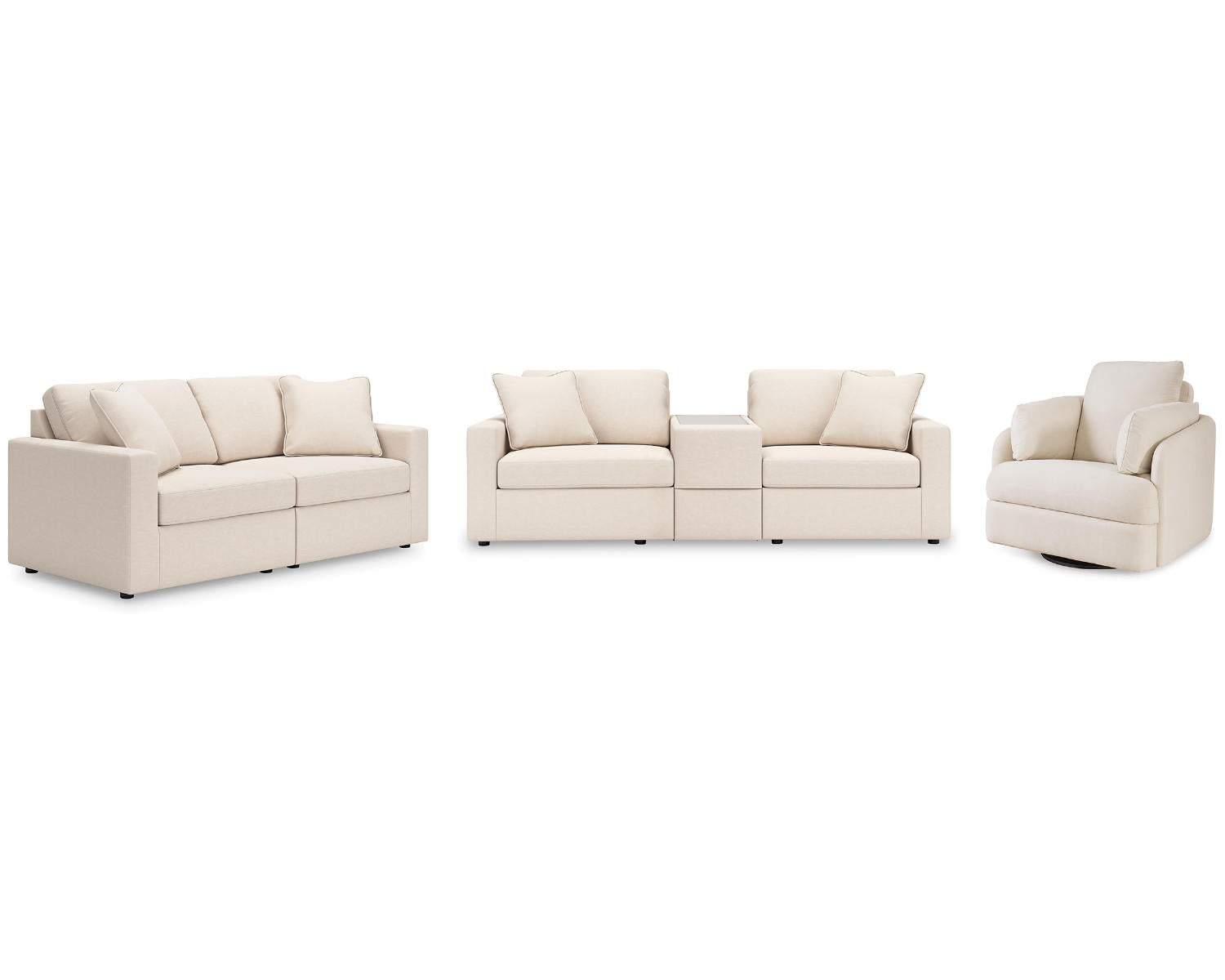Modmax 3-Piece Sectional Sofa, 2-Piece Sectional Loveseat and Swivel Glider Recliner