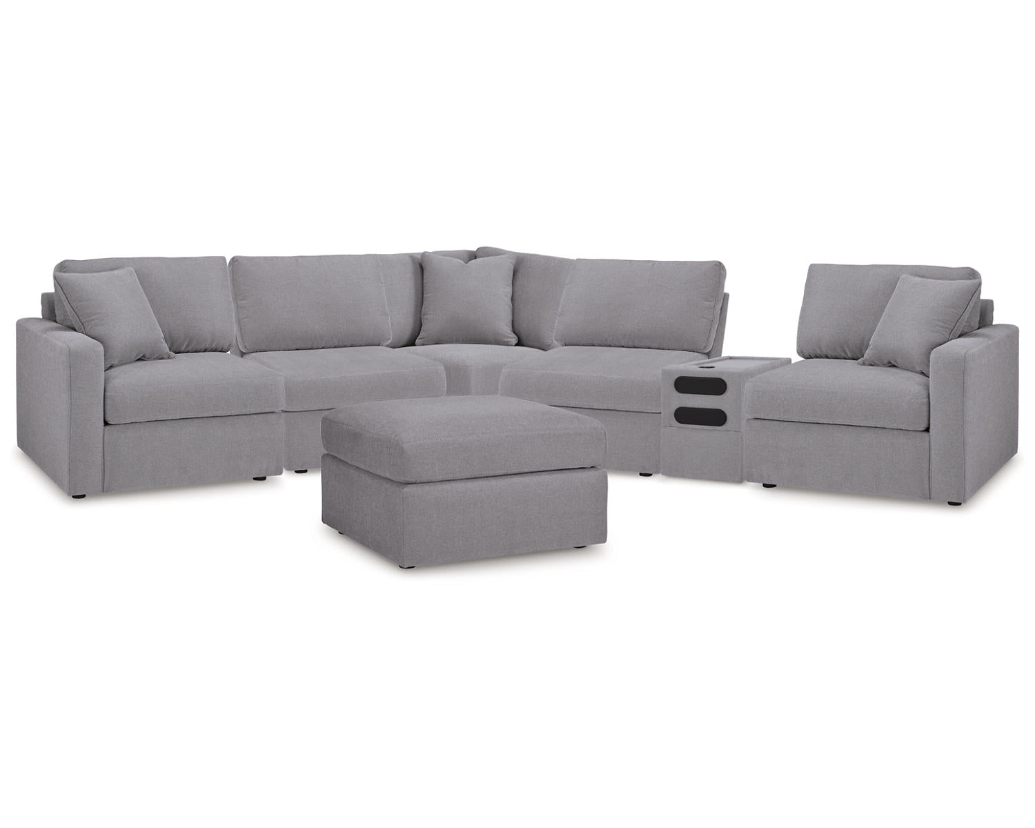 Modmax 6-Piece Sectional and Oversized Accent Ottoman