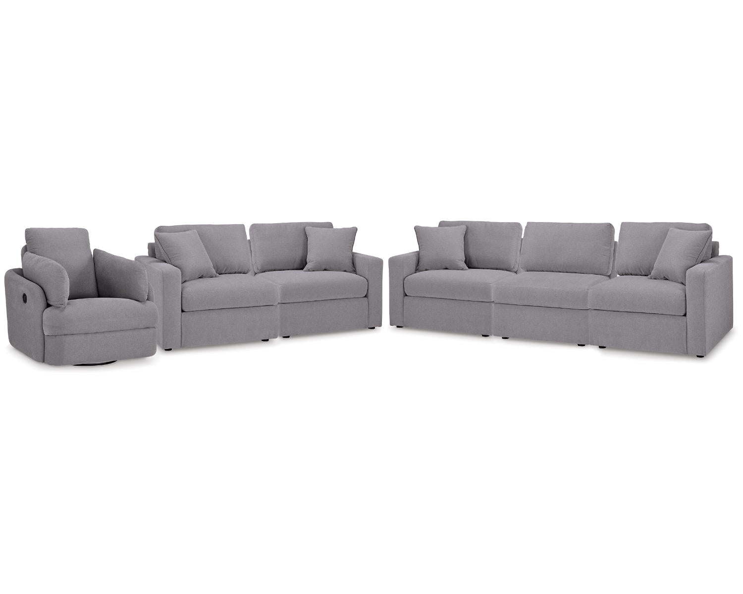 Modmax 3-Piece Sectional Sofa, 2-Piece Sectional Loveseat and Swivel Glider Recliner