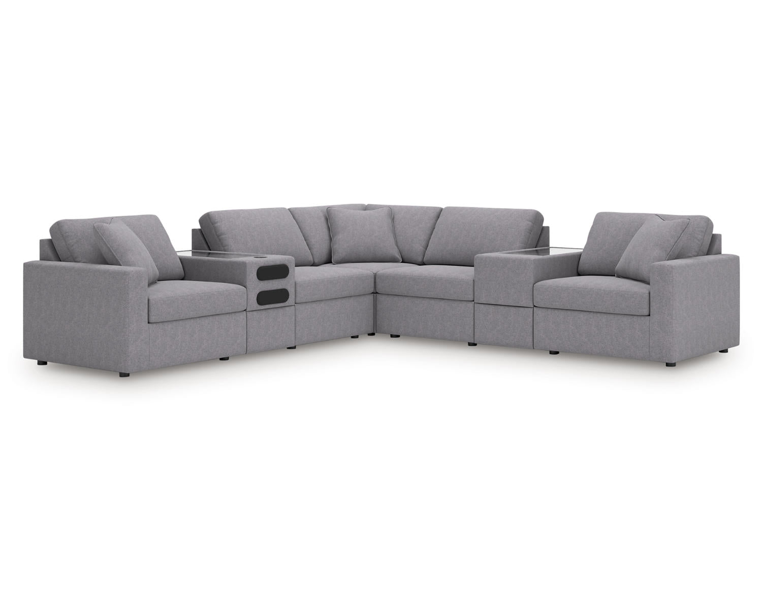 Modmax 7-Piece Balanced Sectional with Audio and Storage Consoles