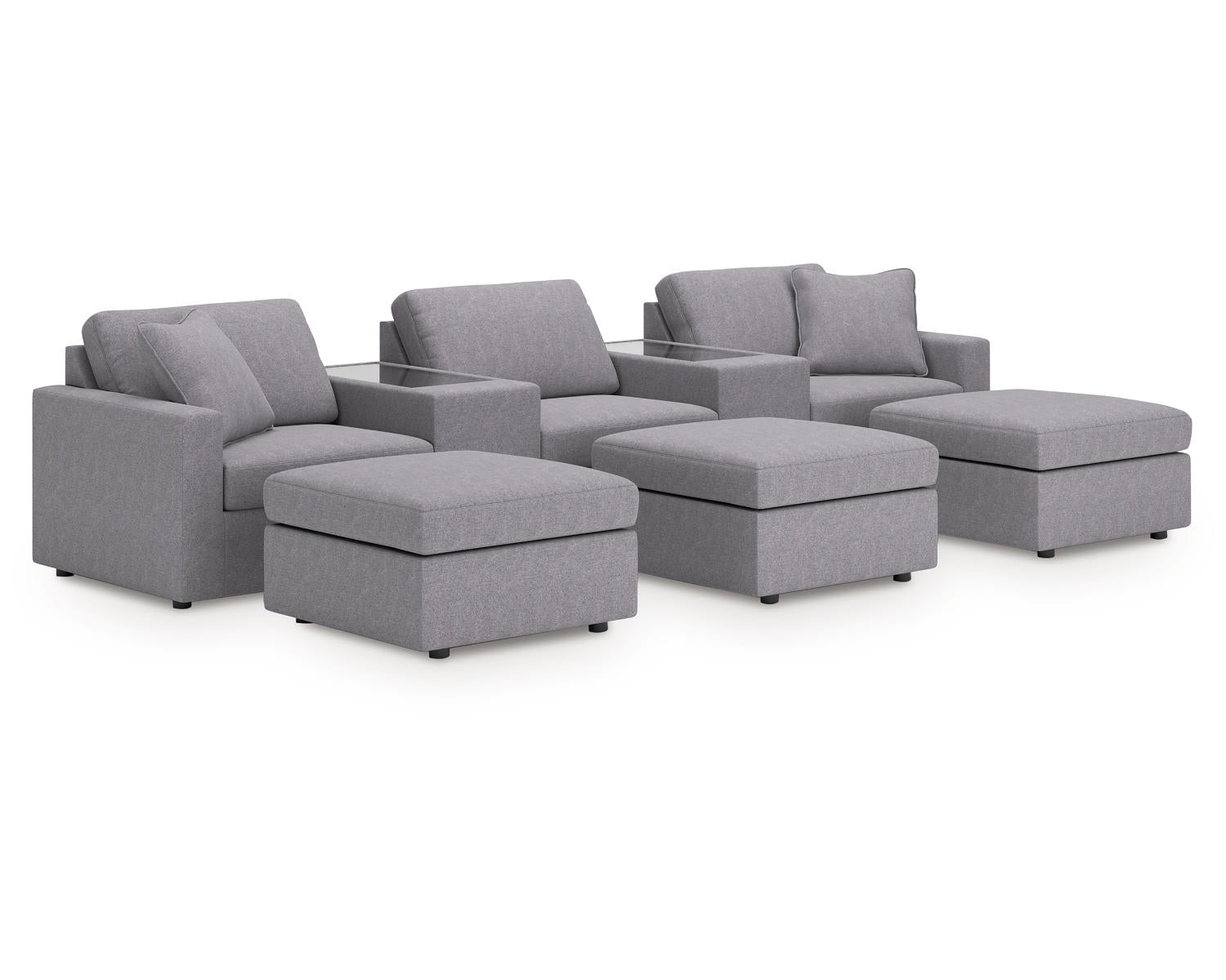 Modmax 5-Piece Sectional and 3 Ottomans