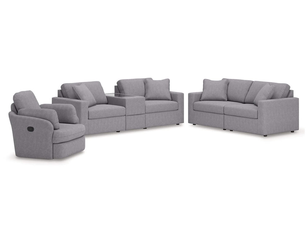 Modmax 3-Piece Sectional Sofa, 2-Piece Sectional Loveseat and Swivel Glider Recliner