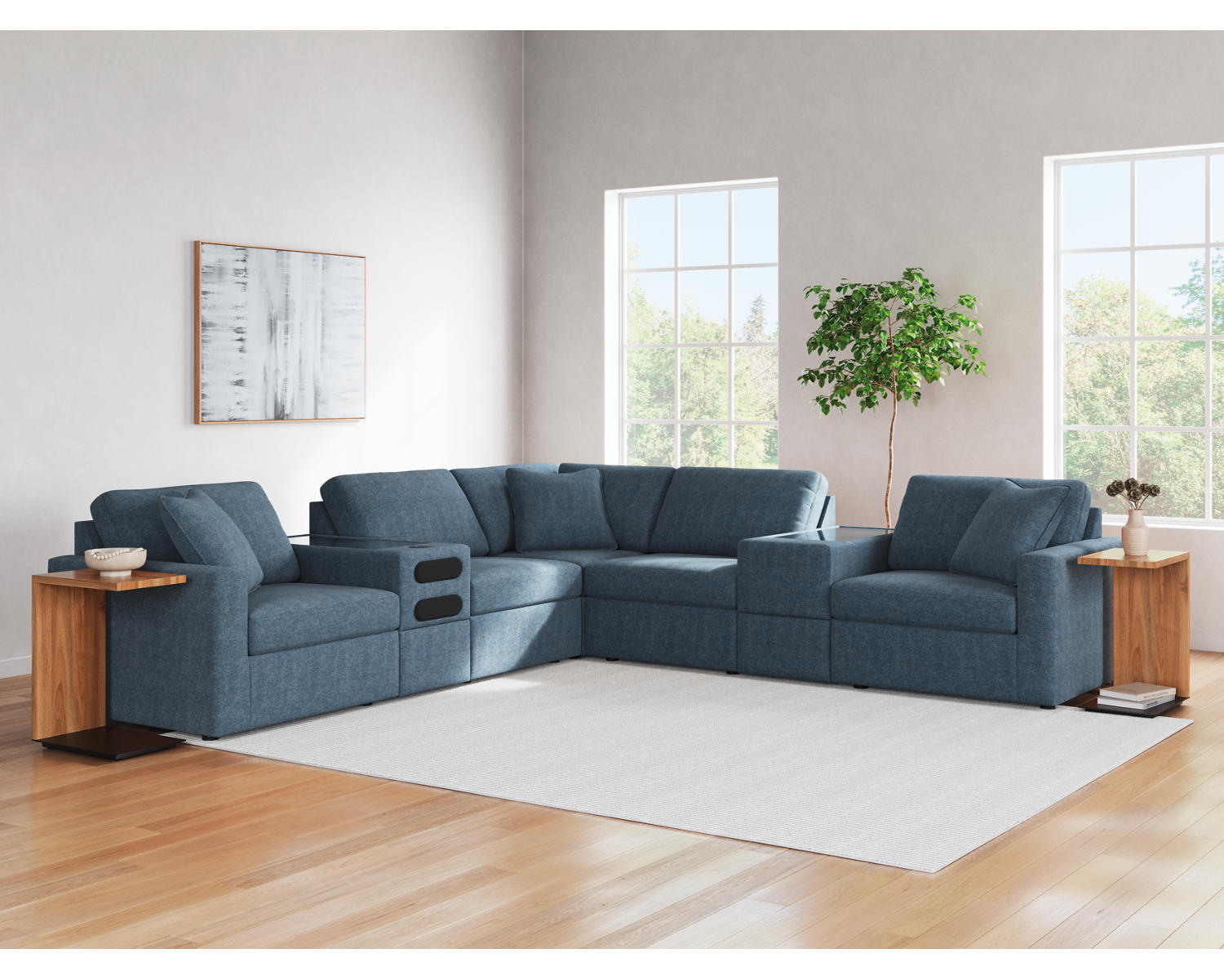 Modmax 7-Piece Balanced Sectional with Audio and Storage Consoles