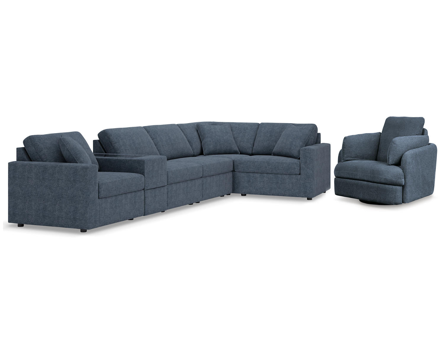 Modmax 6-Piece Sectional and Swivel Glider Recliner