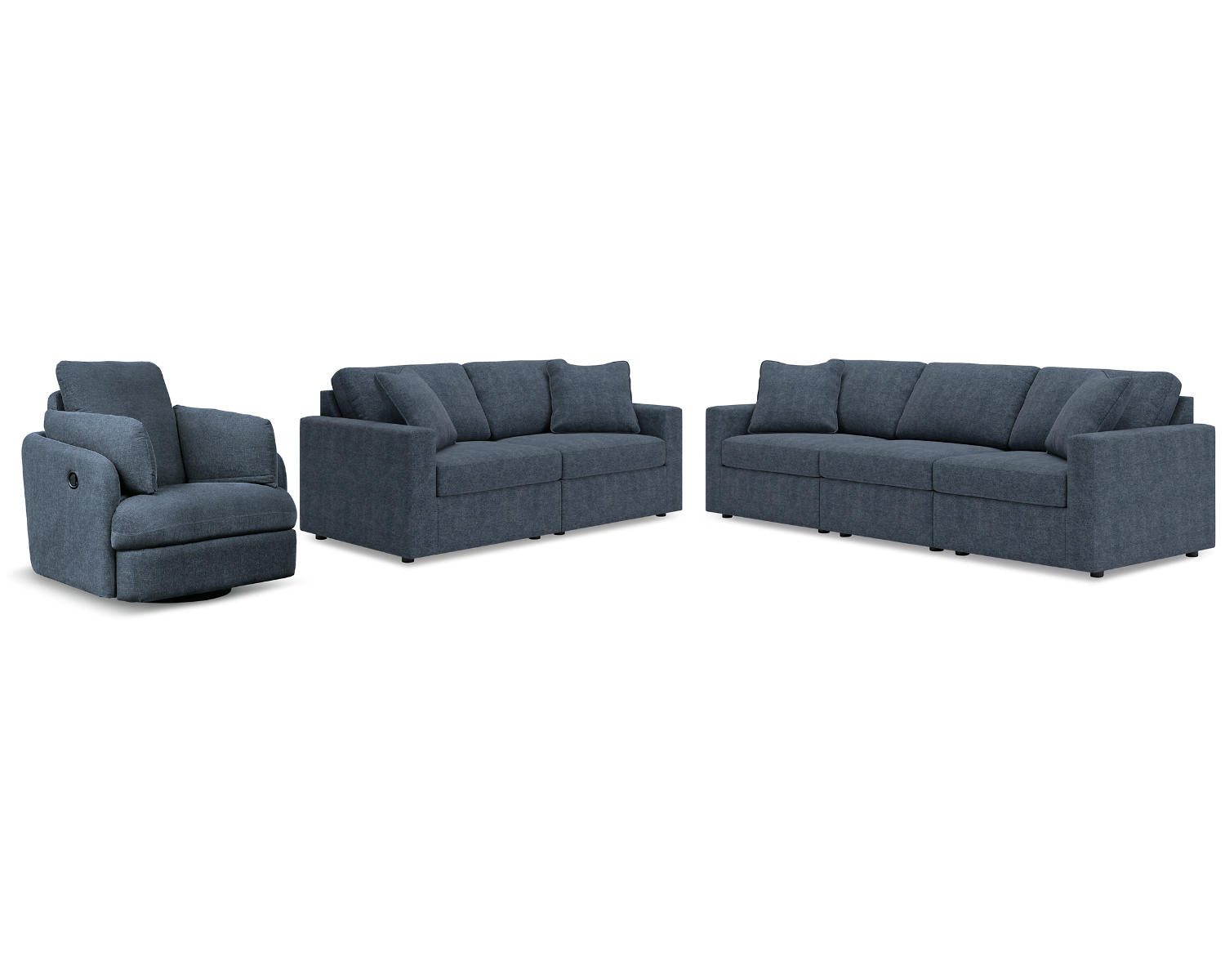 Modmax 3-Piece Sectional Sofa, 2-Piece Sectional Loveseat and Swivel Glider Recliner