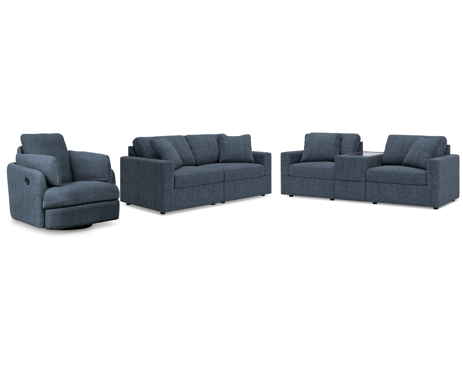 Modmax 3-Piece Sectional Sofa, 2-Piece Sectional Loveseat and Swivel Glider Recliner