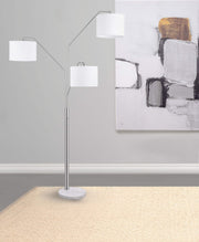 Jirou 84-inch Drum Shade Tree Floor Lamp Satin Nickel