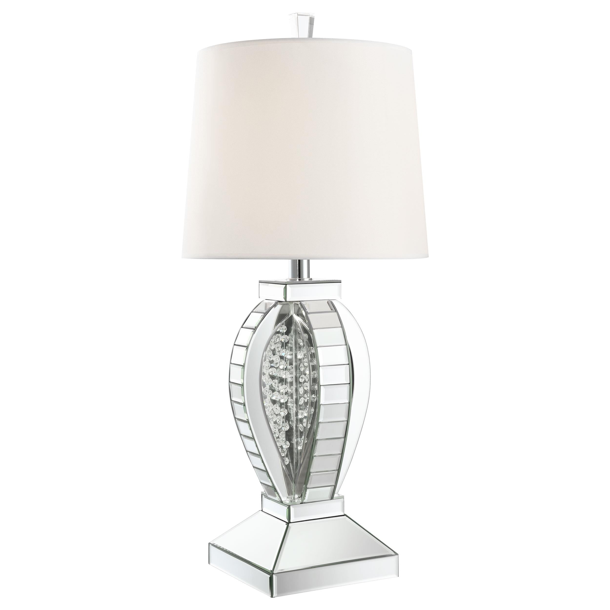 Klein 31-inch Empire Mirrored Acrylic Table Lamp Silver