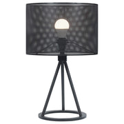 Chapin 19-inch Metal Mesh Drum Shade Table Lamp Black