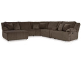 Seccional reclinable de 6 piezas de primer nivel con chaise longue