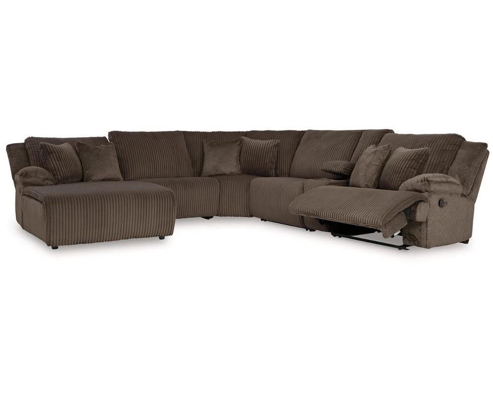 Seccional reclinable de 6 piezas de primer nivel con chaise longue