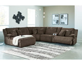 Seccional reclinable de 6 piezas de primer nivel con chaise longue