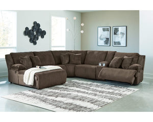 Seccional reclinable de 6 piezas de primer nivel con chaise longue
