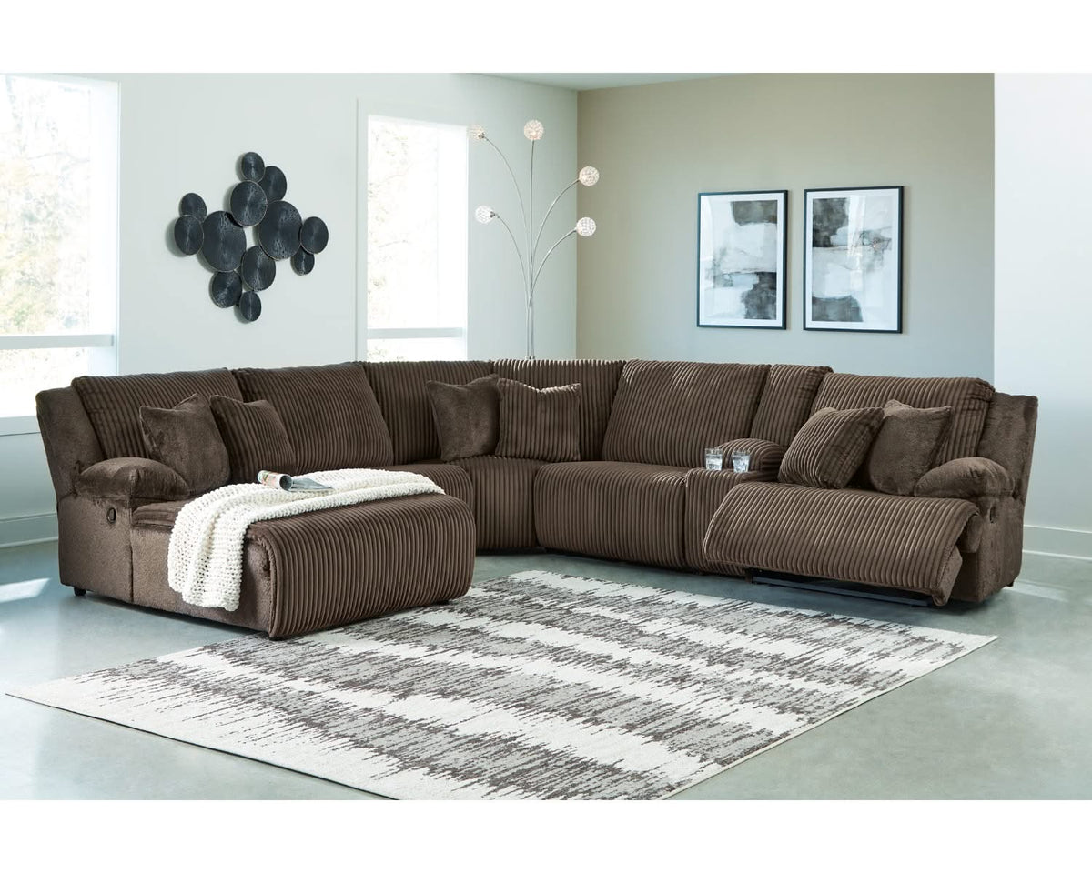 Seccional reclinable de 6 piezas de primer nivel con chaise longue