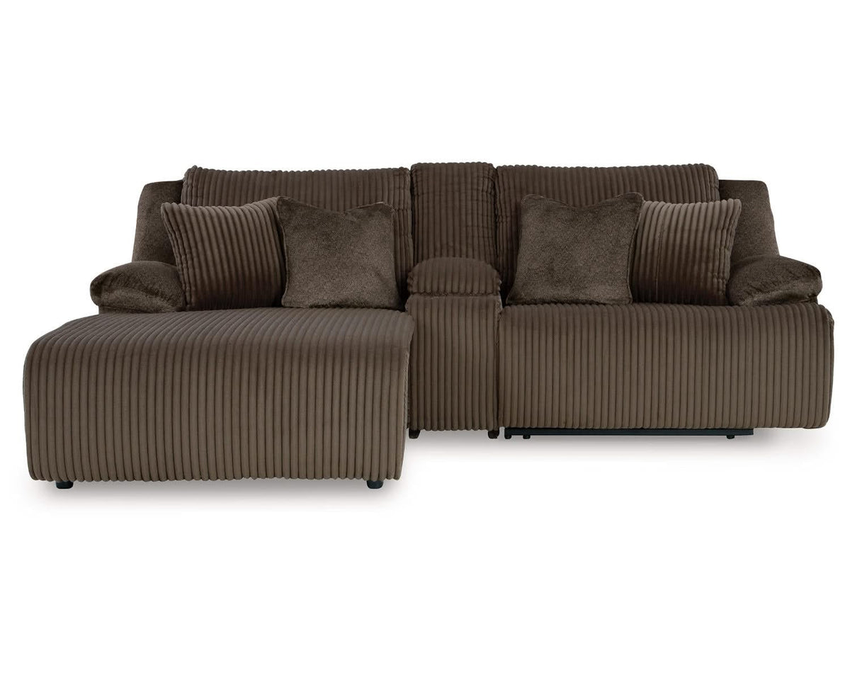 Sofá seccional reclinable de 3 piezas de primera calidad con chaise longue