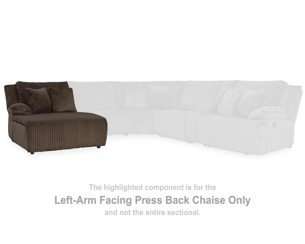 Chaise longue de nivel superior con respaldo de prensa y brazo orientado hacia la izquierda