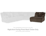 Chaise longue de nivel superior con respaldo de prensa y brazo orientado hacia la derecha
