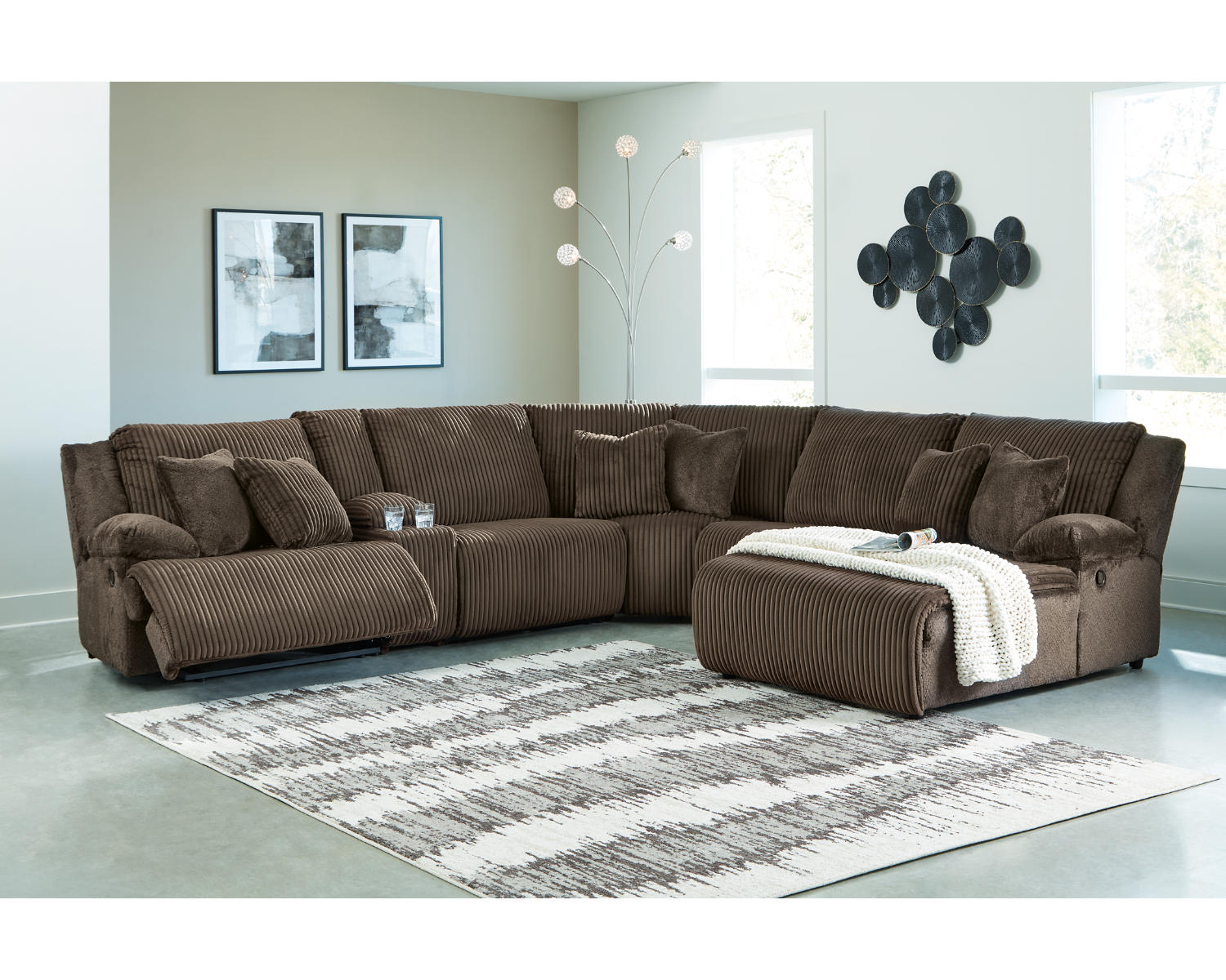Top Tier 6-Piece Reclining Sectional with Chaise