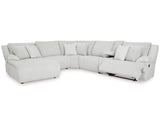 Seccional reclinable de 6 piezas de primer nivel con chaise longue