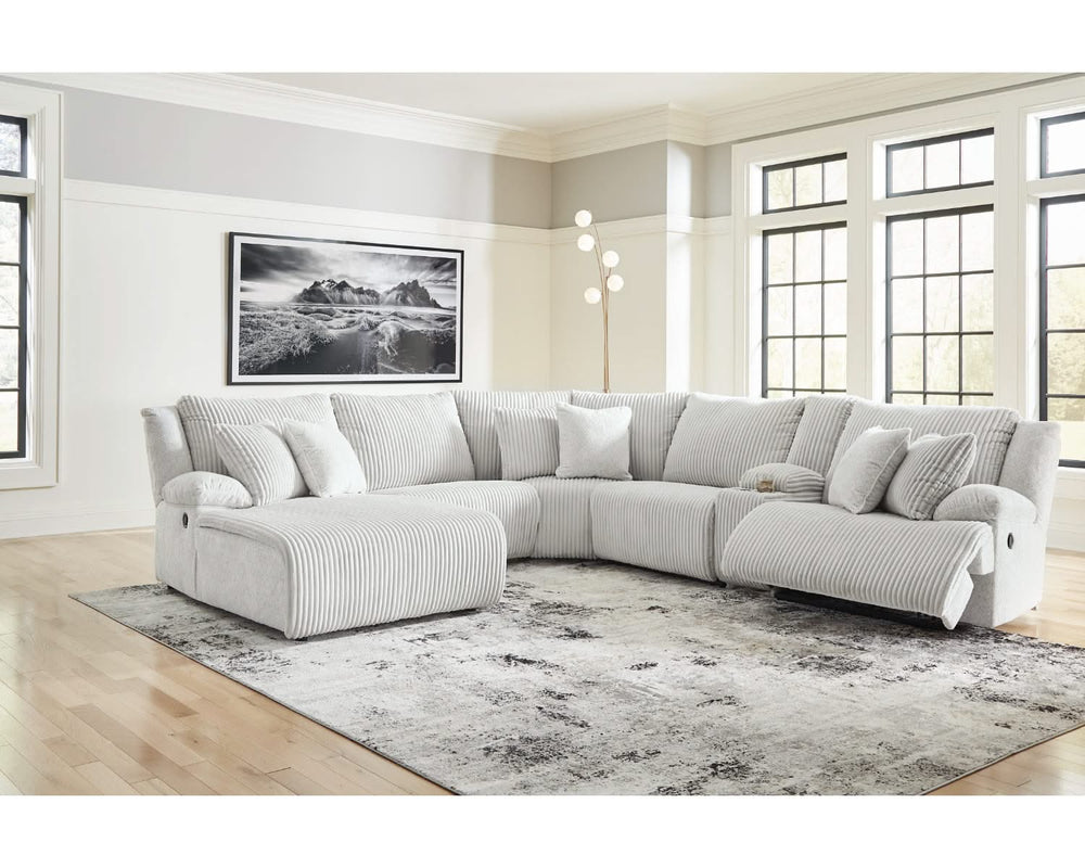 Seccional reclinable de 6 piezas de primer nivel con chaise longue