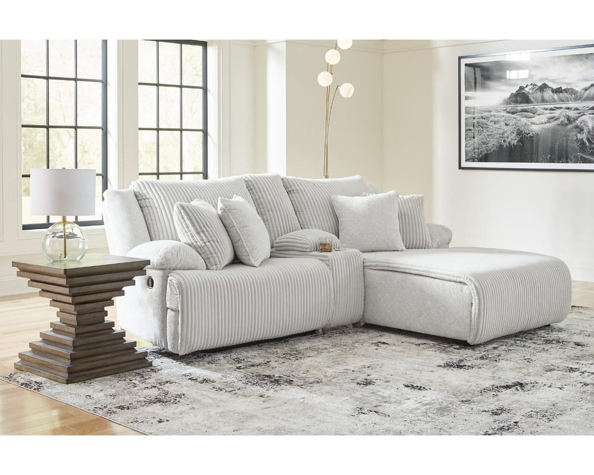 Sofá seccional reclinable de 3 piezas de primera calidad con chaise longue