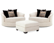 Cambri 2 Oversized Swivel Chairs and Ottoman