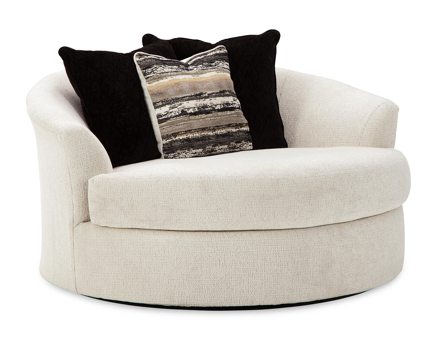 Cambri 2 Oversized Swivel Chairs and Ottoman