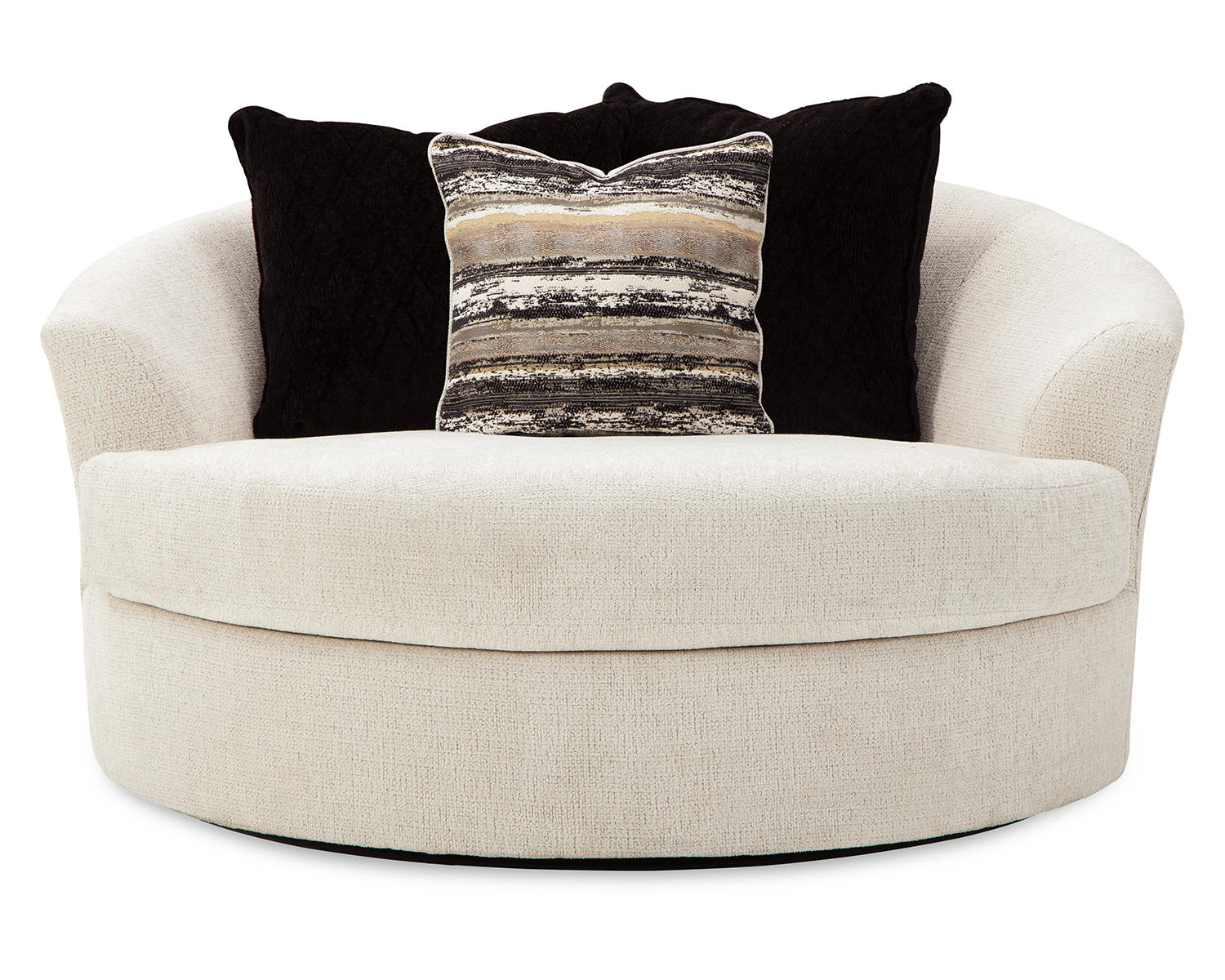Cambri 2 Oversized Swivel Chairs and Ottoman